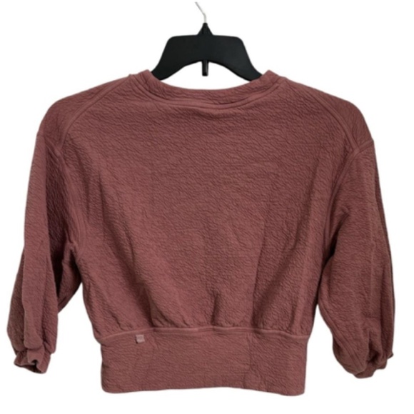 Lululemon Top Womens 4 Pink Textured crewneck pullover Cropped Mauve - Picture 1 of 5